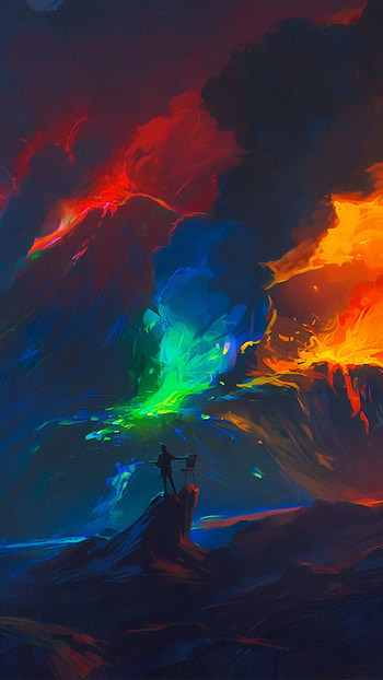 Eruption, Paint HD phone wallpaper