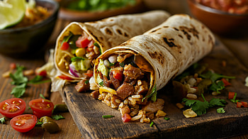 Delicious Mexican Burrito with Fresh Vegetables - Food, food, burrito, vegetable, Mexican HD wallpaper