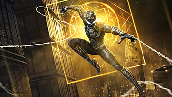 Marvel Super War Spider Man In His Black And Gold Suit, marvel-super-war, games, spiderman, 2024-games, video-games HD wallpaper