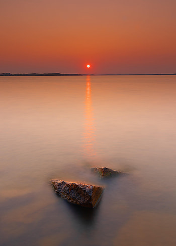Nature, Sunset, Sea, Horizon, Coast, Glare HD phone wallpaper