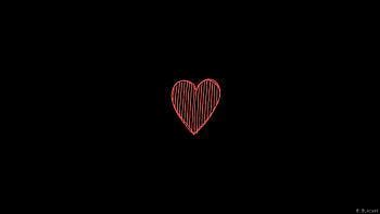 A striped heart in the center. Black with ... HD wallpaper
