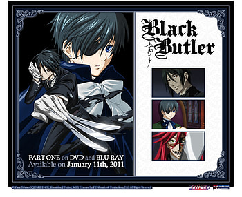 Black butler, guys, black, hot, cool, butler HD wallpaper
