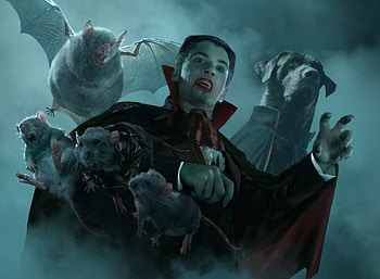 Dracula, fantasy, art, man, vampire, dark, brx rigney, brad rigney, bat, halloween HD wallpaper