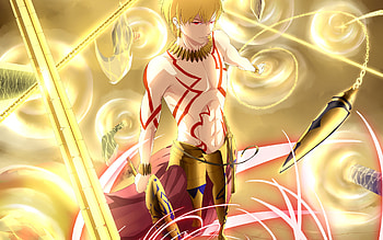 Gilgamesh, Fate/Zero, Anime antagonist, Gold armor HD wallpaper
