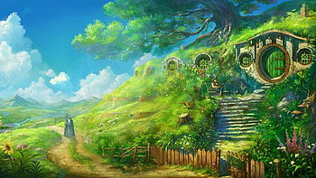 Artwork, The Shire (The Lord of the Rings) HD wallpaper