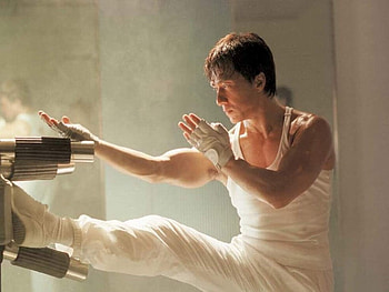 jackie chan, flexible, wooden dummy, practise, martial artist HD wallpaper