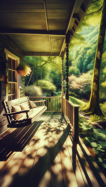 Serene Porch Swing Nature Scene, swing, nature, sunlight HD phone wallpaper