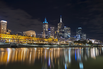 Cities, Water, Lights, Reflection, Night City HD wallpaper