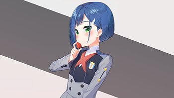 Beautiful, Ichigo, short, blue hair, anime girl HD wallpaper