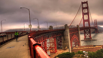 the wonderful golden gate bridge r, bicycler, bay, clouds, bridge, r HD wallpaper