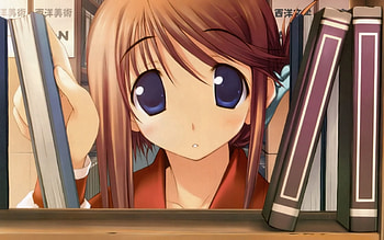 Anime, Books, Girl, Shelf HD wallpaper