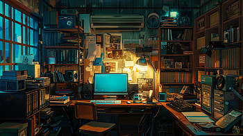 Chill Vibes: Lofi Home Office in Stunning, lofi, home office, office, workspace, computer HD wallpaper
