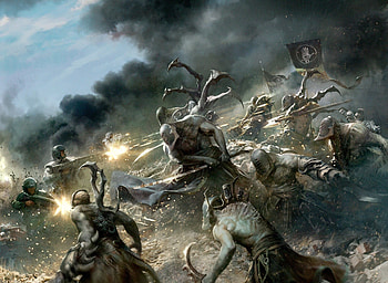 Warhammer 40k, battle, creepy creatures, video game HD wallpaper