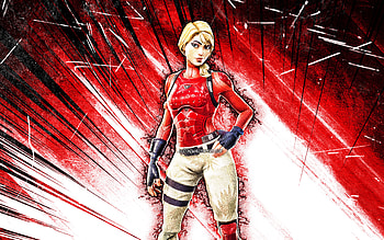 Laguna, grunge art, Fortnite Battle Royale, Fortnite characters, Laguna Skin, red abstract rays, Fortnite, Laguna Fortnite HD wallpaper