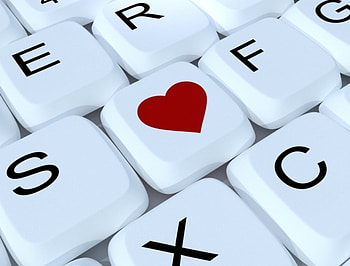 Computer's heart, laptops, white, heart, love HD wallpaper