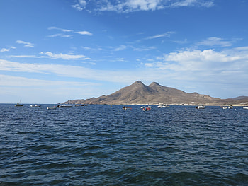 View from Playa de la Isleta del Moro, Mediterranean, Mountains, Spain, Seascape HD wallpaper