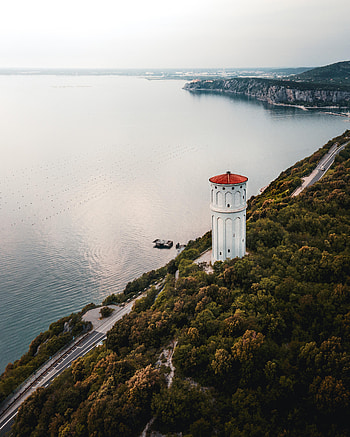 Nature, Water, Building, Rocks, Tower HD phone wallpaper