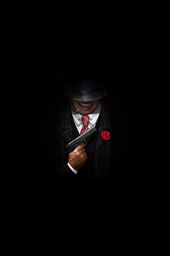 Gangster with gun, minimal, artwork HD phone wallpaper