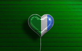 I Love Pitalito, , realistic balloons, green wooden background, Day of Pitalito, Colombian cities, flag of Pitalito, Colombia, balloon with flag, cities of Colombia, Pitalito flag, Pitalito HD wallpaper