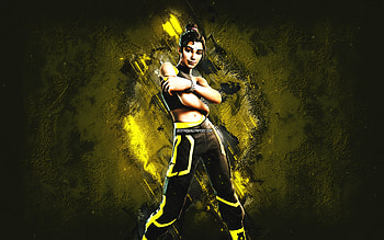 Fortnite Amplitude Skin, Fortnite, main characters, yellow stone background, Amplitude, Fortnite skins, Amplitude Skin, Amplitude Fortnite, Fortnite characters HD wallpaper