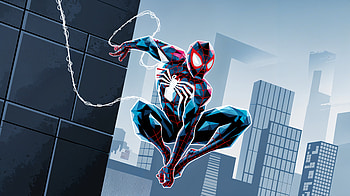 Minimalist Comics: Ultra of a Dynamic Spider Hero, Minimalist Comic, spider man, Miles Morales, superhero HD wallpaper