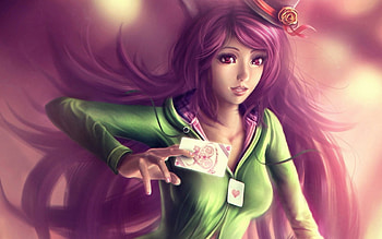 fantasy girl, girl, pink, tshirt, green HD wallpaper