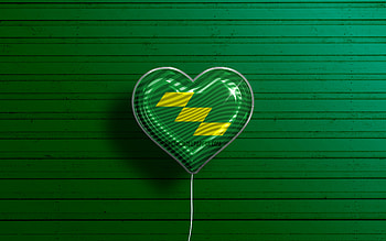 I Love Miyazaki, , realistic balloons, green wooden background, Day of Miyazaki, japaenese prefectures, flag of Miyazaki, Japan, balloon with flag, Prefectures of Japan, Miyazaki flag, Miyazaki HD wallpaper