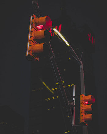 Cities, Night, Pillar, Post, Street, Traffic Light HD phone wallpaper