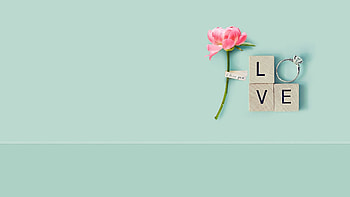 Love, blue, white, ring, jewel, valentine, pink, word, flower, card HD wallpaper