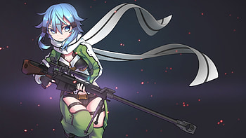 Sinon Sniper Rifle Sword Art Online 2 Anime Girl Gun Gale. HD wallpaper