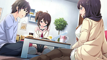 Not DONUT again ... It will make me going NUT, long hair, parent, short hair, male, female, table, girl, food, anime girl, breakfast, boy, anime, family, brown hair, mother, father, donut HD wallpaper