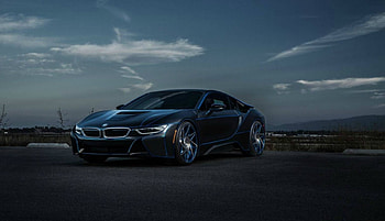 Tron-BMW-i8, Beamer, Dk Gray, Custom, Wheels HD wallpaper