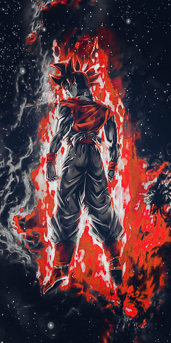 Son Goku, red, art HD phone wallpaper
