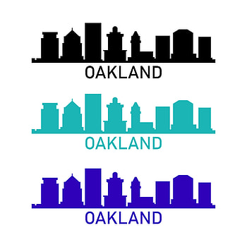 Oakland Skyline, White background, Vector art HD phone wallpaper