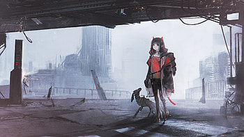 Anime Girl Cyberpunk Apophysis, anime-girl, anime, cyberpunk, artist, artwork, digital-art HD wallpaper