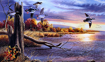 ღ, ducks, autumn, art, painted HD wallpaper