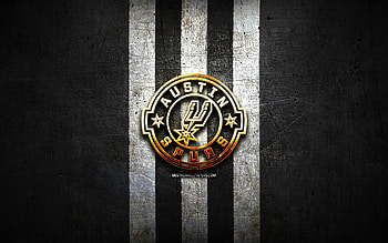 Austin Toros Spurs, golden logo, NBA G League, black metal background, american basketball team, Austin Toros Spurs logo, basketball, USA HD wallpaper