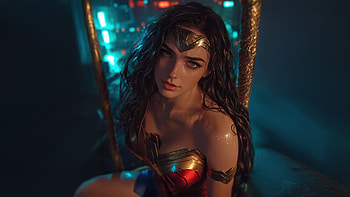 Wonder Woman Divine Defender, wonder-woman, superheroes, artwork, digital-art, ai HD wallpaper