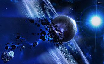 defragmenting planet, space, planet, sun, rock HD wallpaper