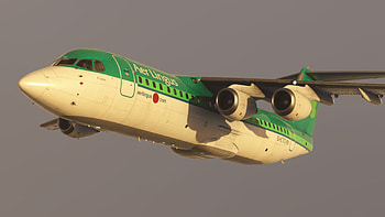 Aer Lingus, BAE 146, Golden hour, Rflightsim HD wallpaper