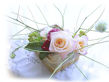 Delicate Pink Roses, pink roses, bouquet, flowers, misty HD wallpaper
