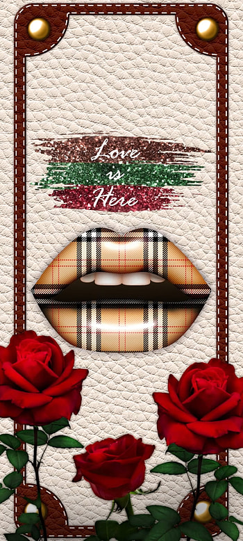 Check pattern Lips, red, art, Luxury, Leather, Rose, Premium HD phone wallpaper