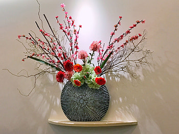 Ikebana art form, Beautiful flower arrangements, Serene nature vibes, Floral harmony HD wallpaper