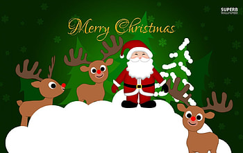 Merry Christmas, Santa, Christmas, Reindeer, Clause, His, Merry, And HD wallpaper