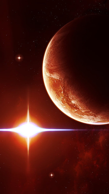 Shining, Red Space, Planet HD phone wallpaper