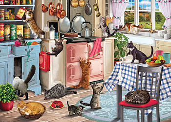 Kitchen, kitten, art, pisici, painting, pictura, cat, stuff, room HD wallpaper