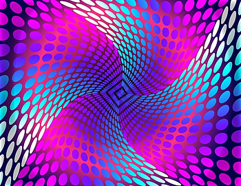 3d swirly X, blue, pink, squares, swirly, x, 3d, spots HD wallpaper