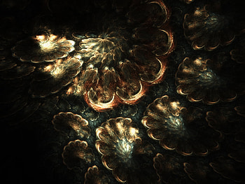 GoldenAbstract, abstract, patterns, shades, fractal, textures, artistic HD wallpaper