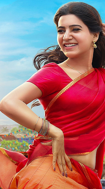 Samantha Akkineni, semma raja, saree beauty HD phone wallpaper
