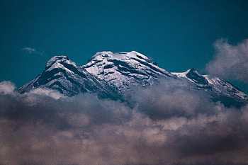 Nature, Clouds, Mountain, Vertex, Top, Snow Covered, Snowbound, Volcano HD wallpaper